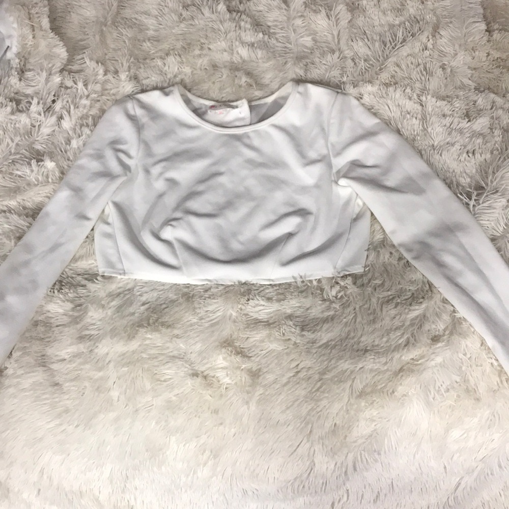 White formal crop top